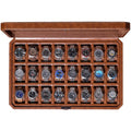 ROTHWELL 24 Slot Watch Case with Lock – Luxury Watch Box to Display and Organize Your Collection | Real Glass Top | Premium Storage for Watch Collectors (Tan/Brown)
