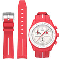 Bands for Moonswatch WatchCurved No Gap Rubber Strap Compatible with Omega X Swatch Moonswatch Speedmaster/Rolex/SEIKO 20mm WatchSwatch Omega Moonswatch Speedmaster Watch Replacement Band Men Women